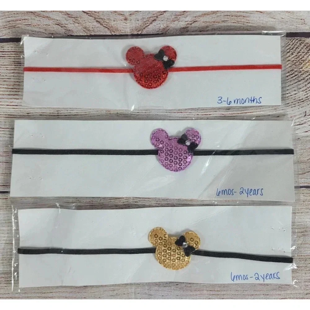 Minnie Mouse Headbands Infant Size 3-6 Months 6 Months-2 Years Unbranded